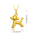 24K Solid Gold Teddy Dog Pure Jewelry Charms